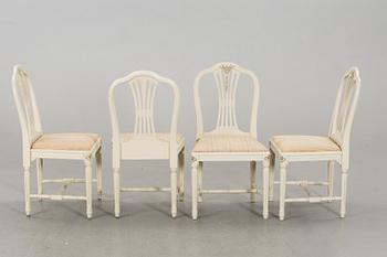 EIGHT GUSTAVIAN STYLE CHAIRS.