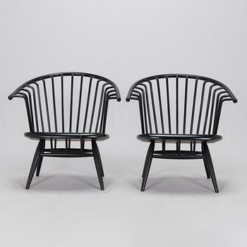 Ilmari Tapiovaara, a pair of 1960s 'Crinolette' chairs, Asko, Finland.