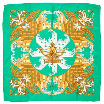 664. HERMÈS, silk scarf, "Proues".