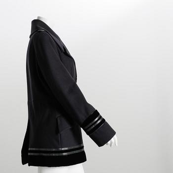 GUCCI, a black wool coat.