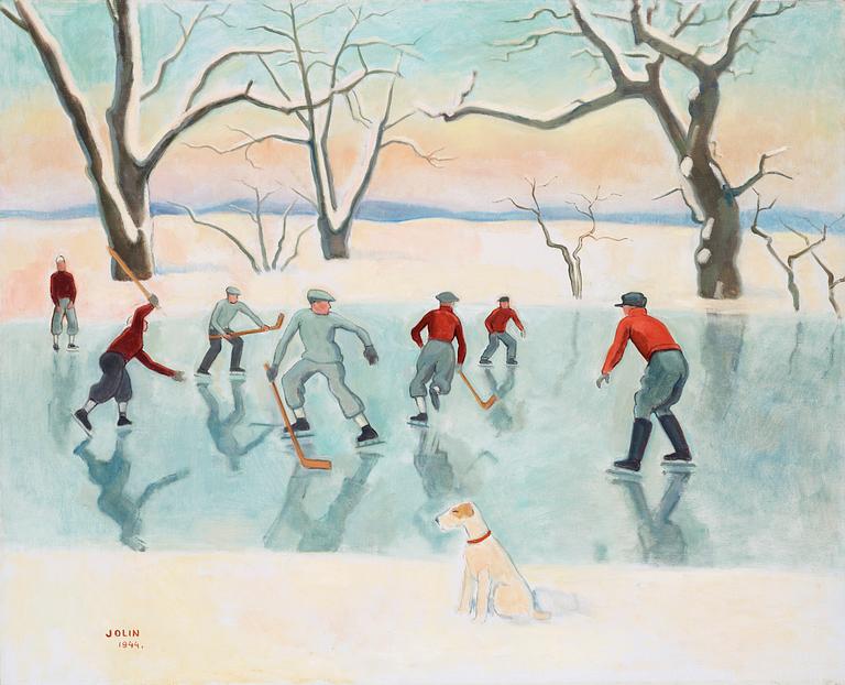 Einar Jolin, "Hockeyspelare" (Hockey players).