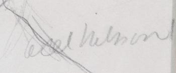 AXEL NILSSON, blyertsteckning. Sign.
