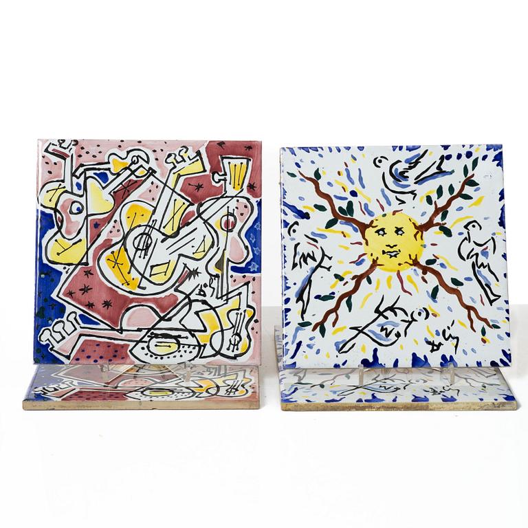 Salvador Dalí, efter. Kakelplattor, 12 st, lergods, Spanien.