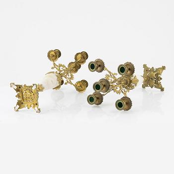 Kandelabrar, ett par, oskarianska, sent 1800-tal.