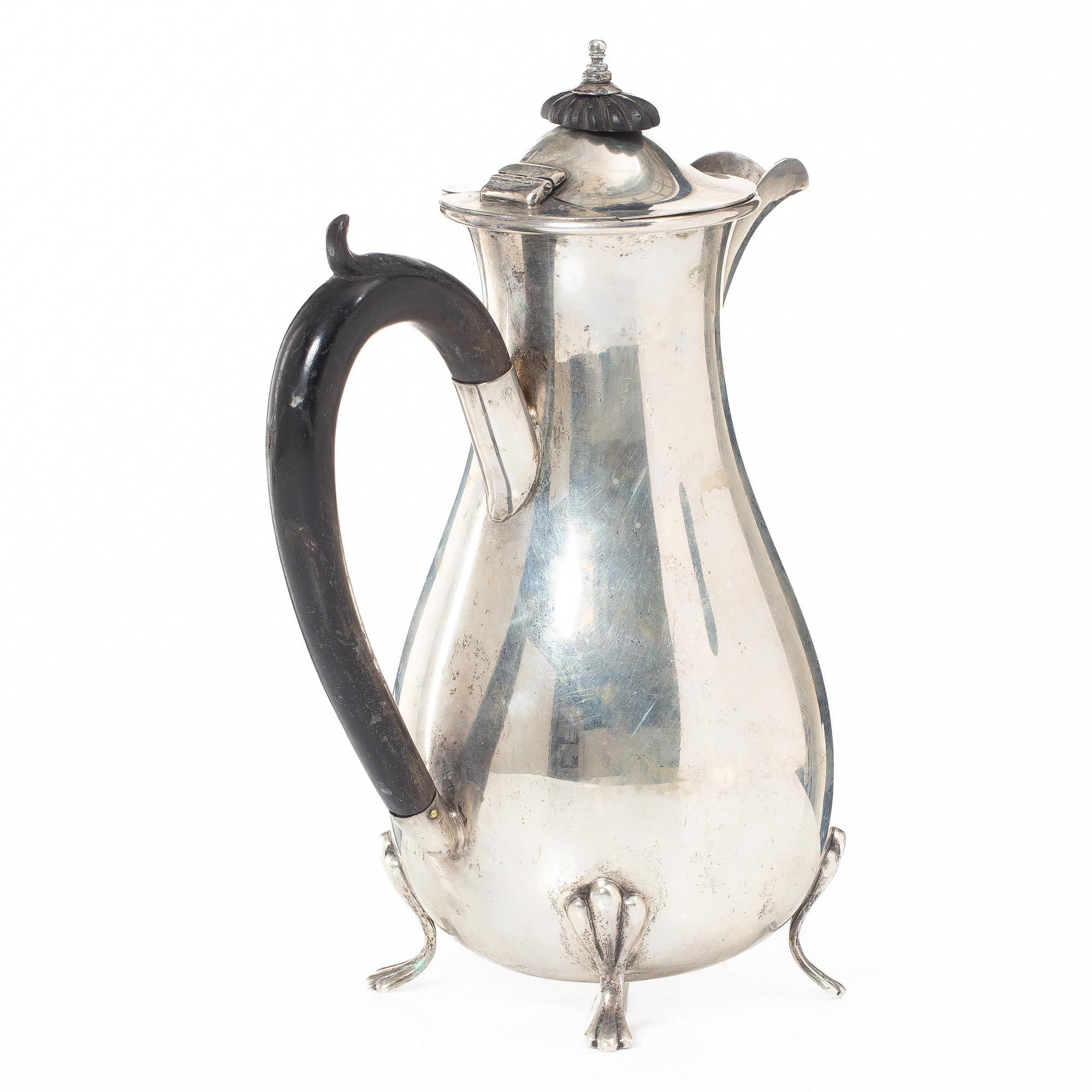 Kanna, silver, svensk importstämpel, 1900-talets första hälft.