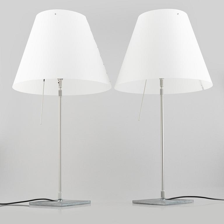 Paolo Rizzatto, a pair of 'Costanza' table lamps, Luceplan, Italy.