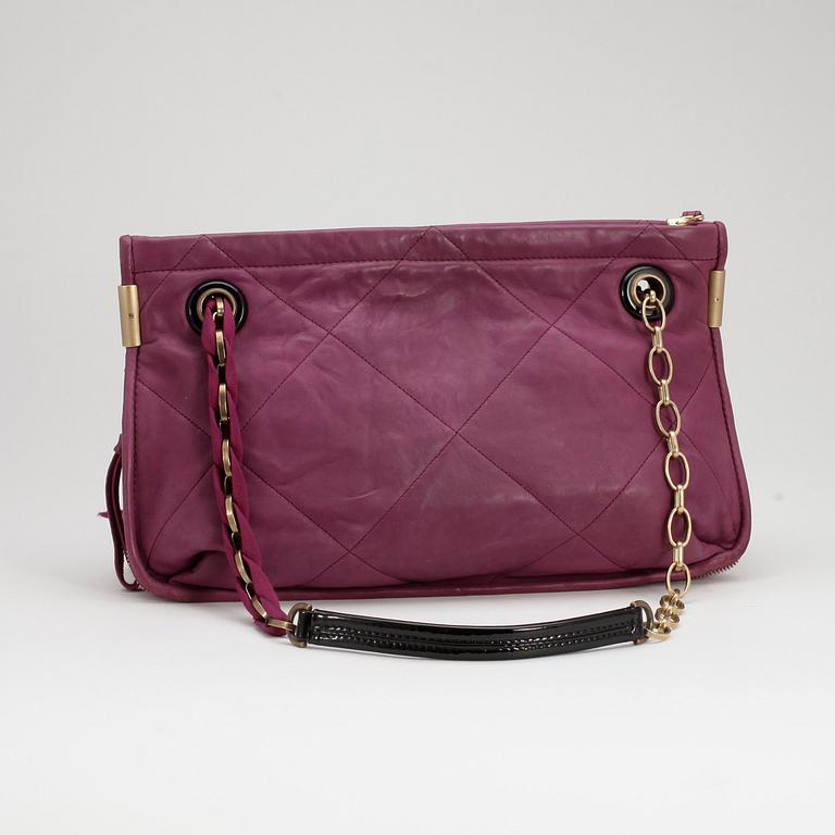 LANVIN, a purple leather shoulder bag.