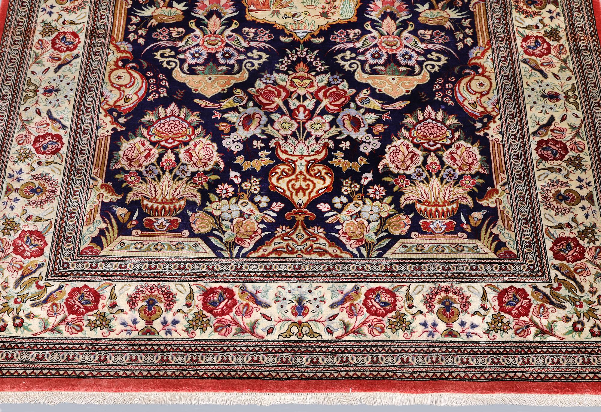 Carpet, Ghom, silk, 150 x 103 cm.