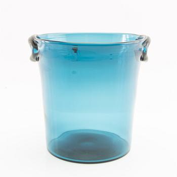 Nils Landberg, wine cooler, glass, Orrefors, 1950s.