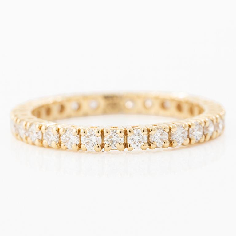Ring, full eternity band, 18K gold set with brilliant-cut diamonds.
