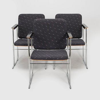 Yrjö Kukkapuro, karmstolar, 3 st, "Skaala" Avarte, 1980-tal.