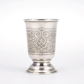 BÄGARE, silver, troligen Victor Vasilyevich Savinsky, Moskva, 1874, vikt ca 72 gram.