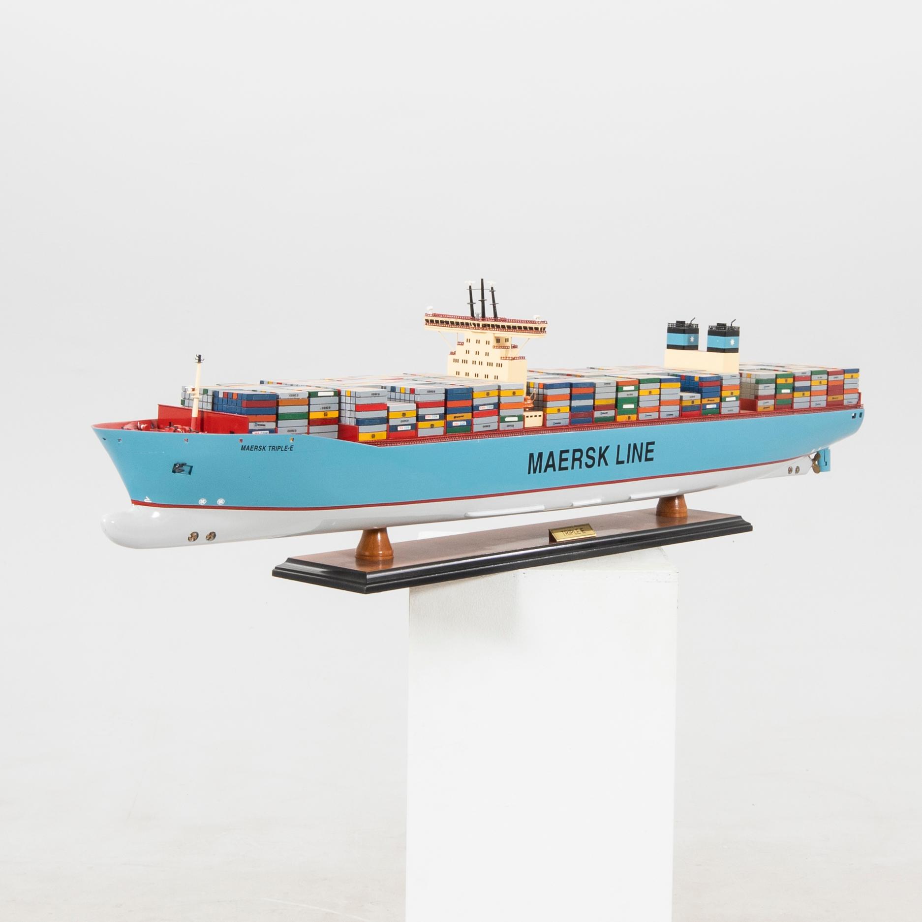 Boat model Maersk Line "Triple E" late 20th century.