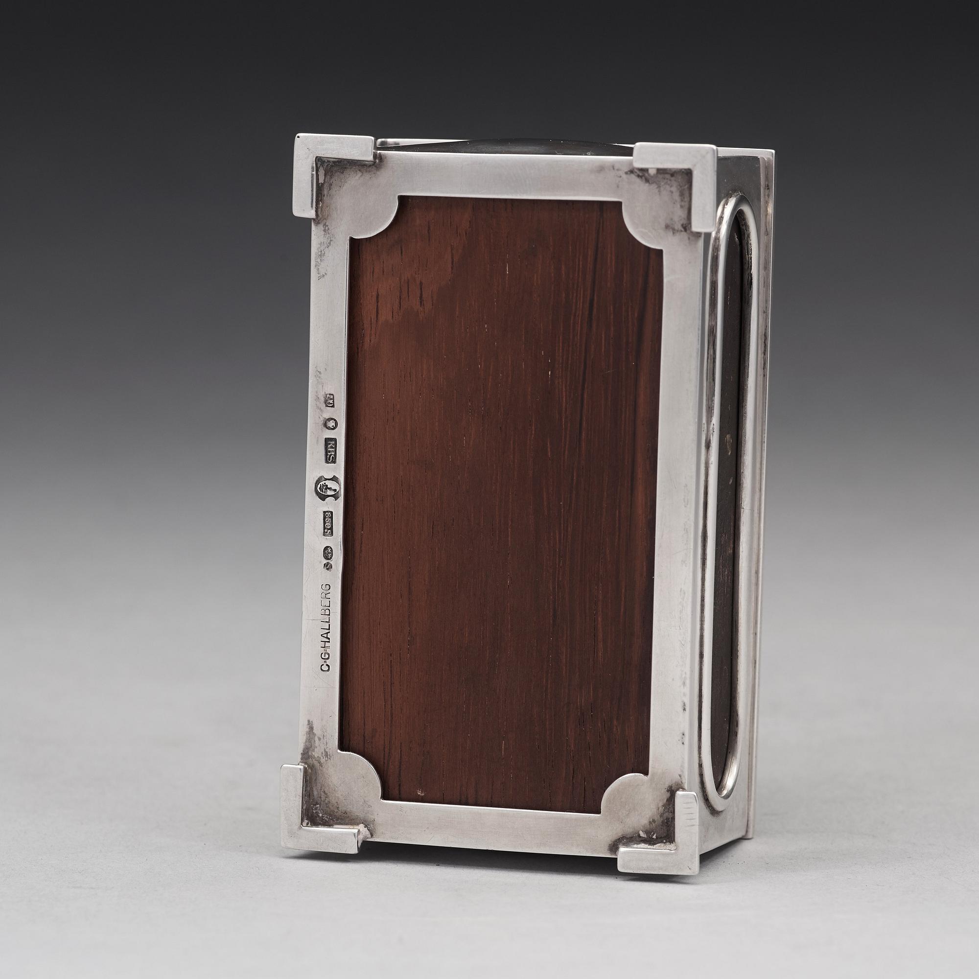 Kay Bojesen, A Kay Boyesen 830/1000 silver matchbox case, Copenhagen, Swedish import marks 1918.