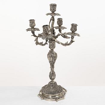 Candelabrum, silver, Rococo style, 20th century.