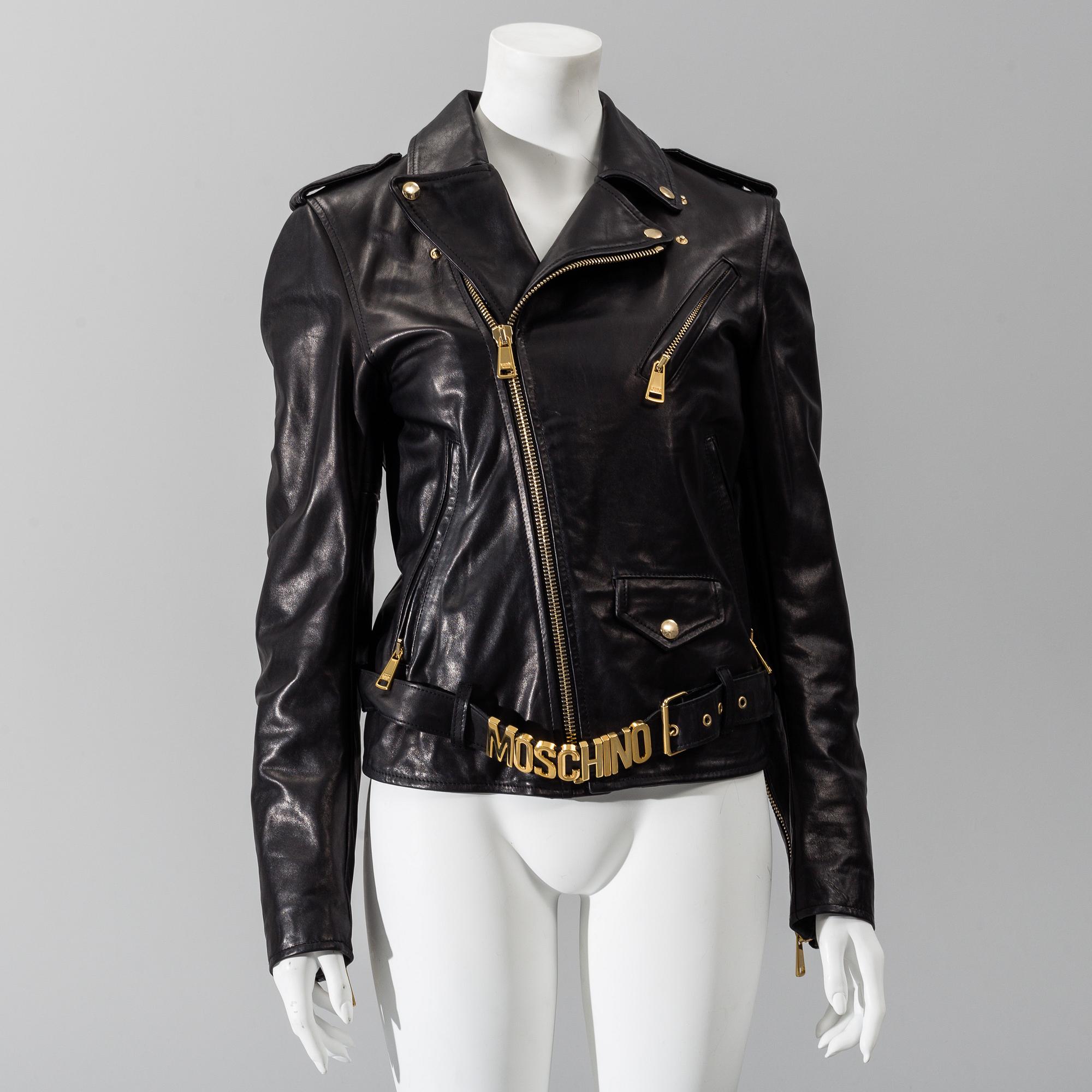 MOSCHINO, skinnjacka, italiensk storlek 48.
