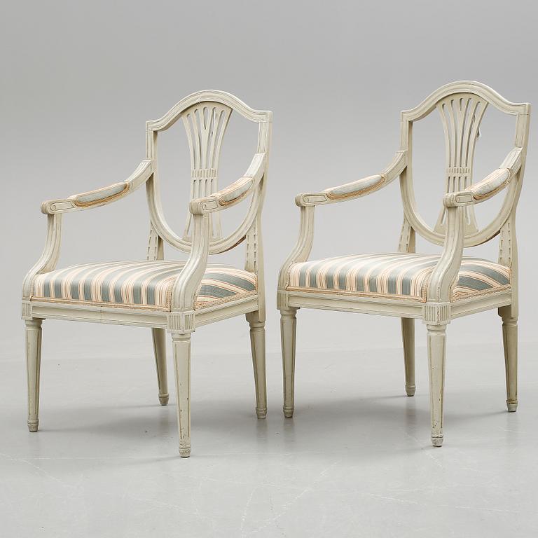 KARMSTOLAR, ett par, gustavianska, 1800-talets början.