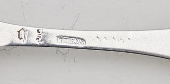 A set of six Swedish 18th century silver dinner-forks, mark of Kilian Kelson, Stockholm 1752-1754.