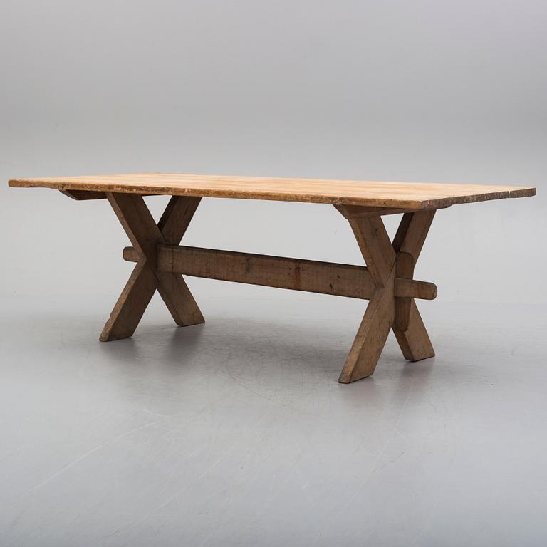 A pine table from Alfta, Häsingland, 19th Century.