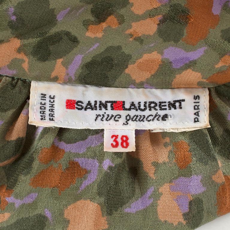 YVES SAINT LAURENT, a patterned silk blouse, size 38.