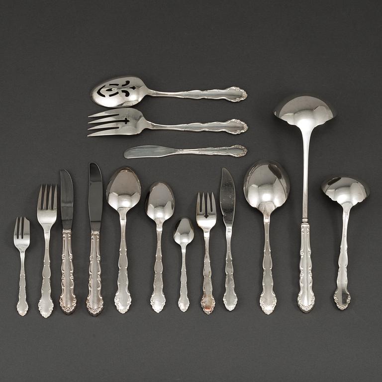 BESTICKSCHATULL, med bestickservis 124 delar, nysilver, Storbritannien.