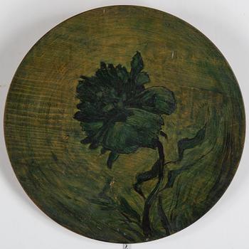 KARL NORDSTRÖM, painted wood dish, signed Karl Nordström.