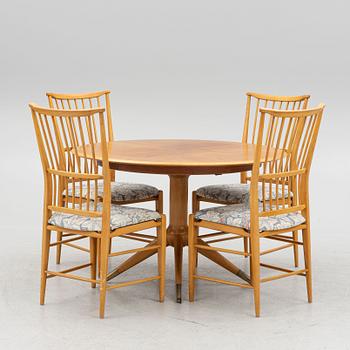 A five piece dining suite, mid-20th century. Including David Rosén, 'Napoli'.