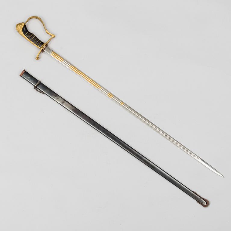 A Swedish infantry officer's sabre 1899 pattern with scabbard.