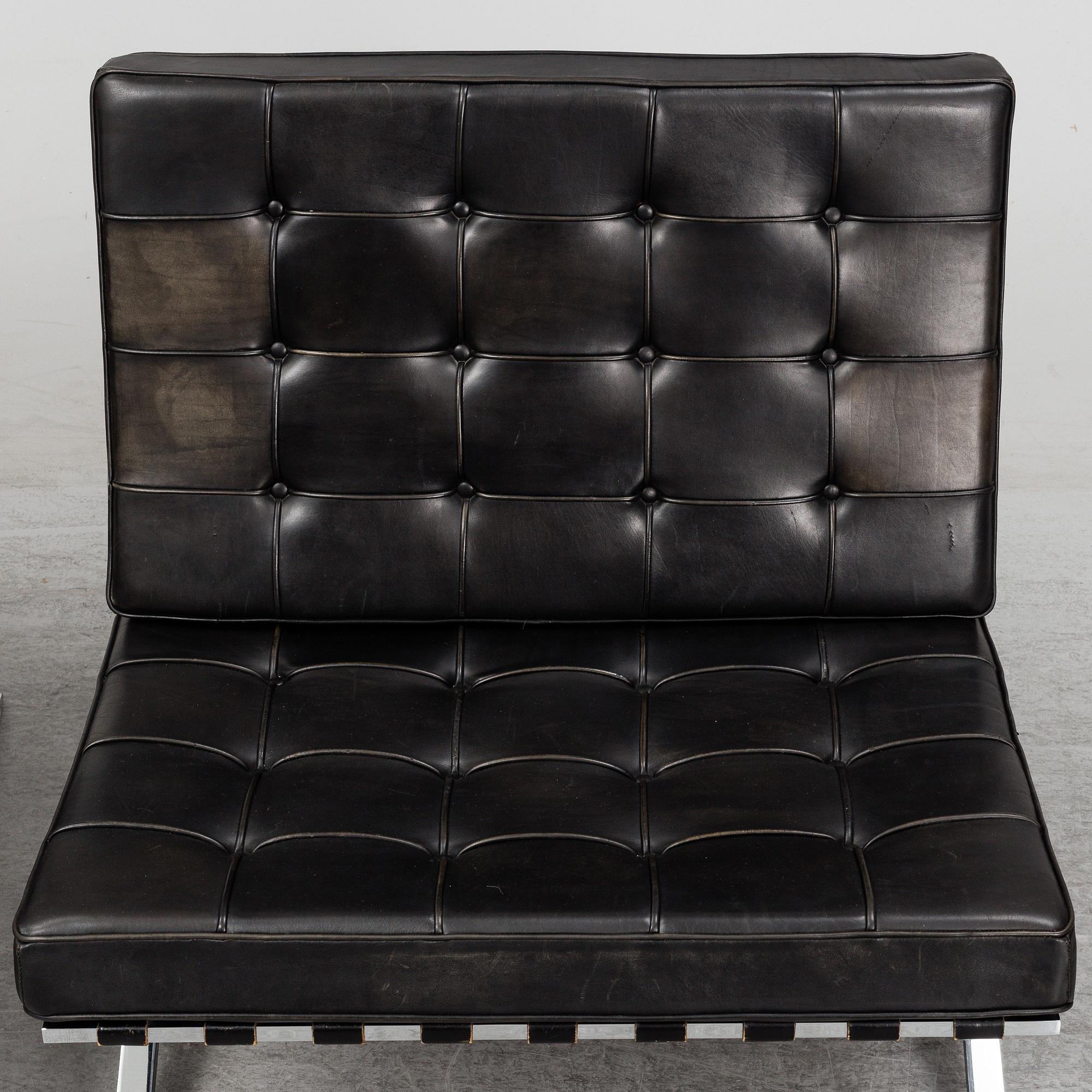 LUDWIG MIES VAN DER ROHE, fåtöljer, ett par, "Barcelona". Knoll International, 1960-tal.