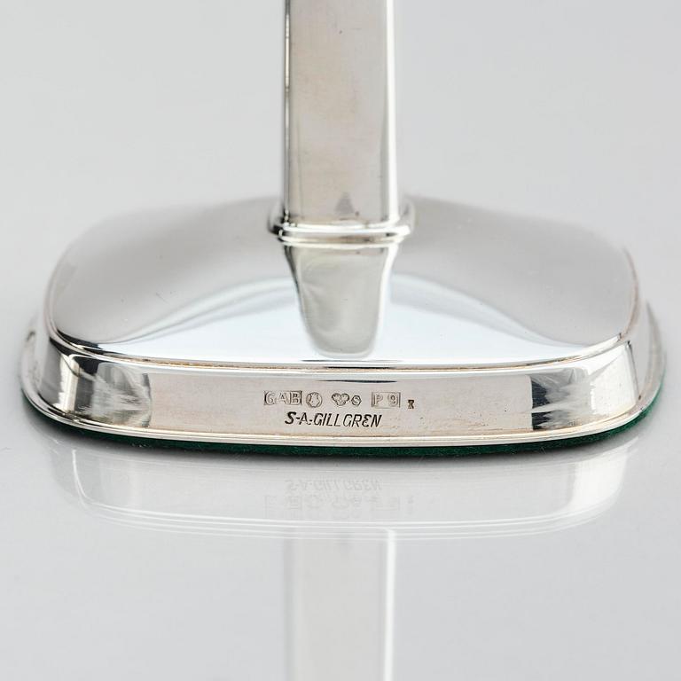 Sven-Arne Gillgren, a paif of silver candelsticks, design Sven-Arne Gillgren, company Guldsmedsaktiebolaget, Stockholm 1965.