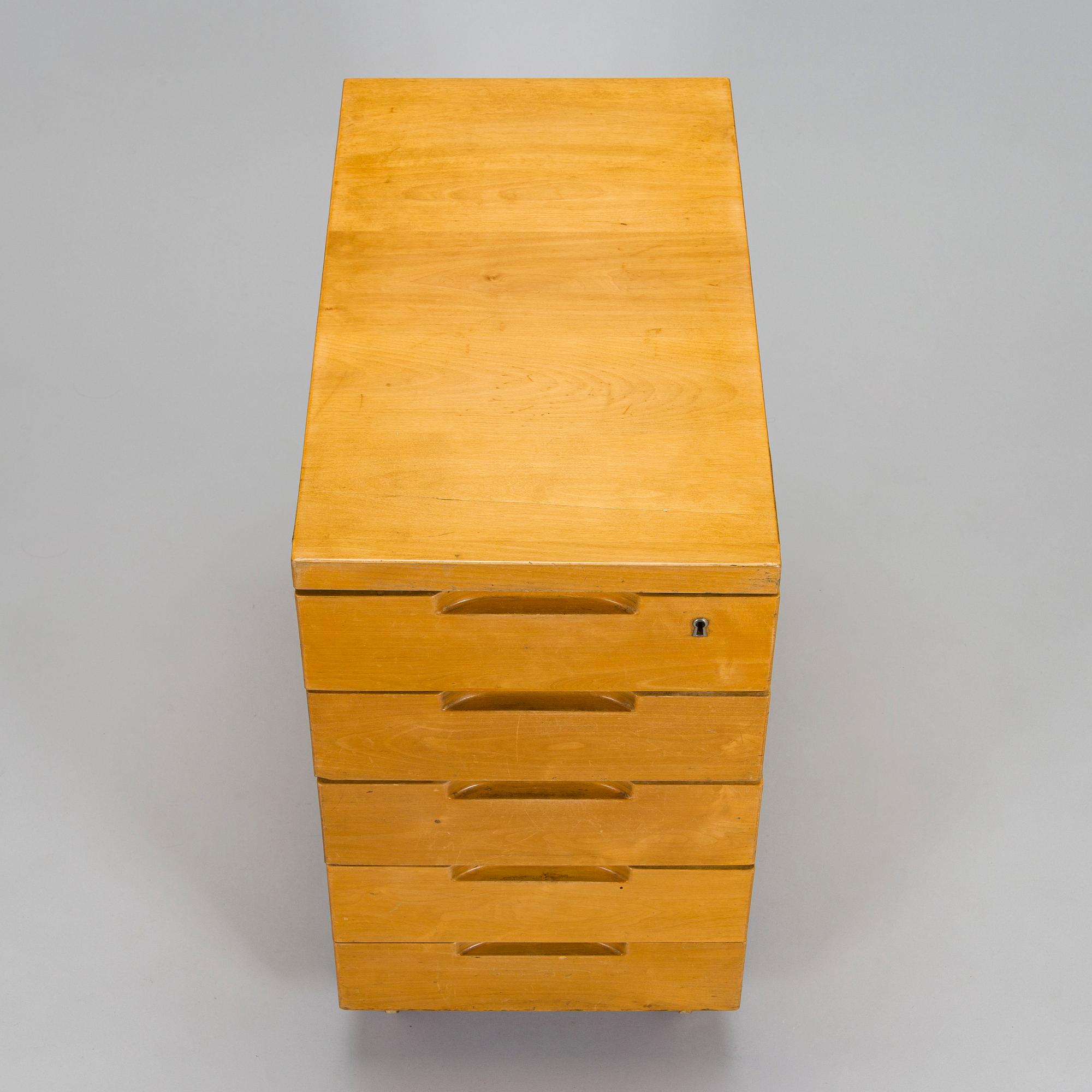 Aino Aalto, An early 1930s 'B96' drawer unit for O.Y. Huonekalu-ja Rakennustyötehdas A.B. Finland.