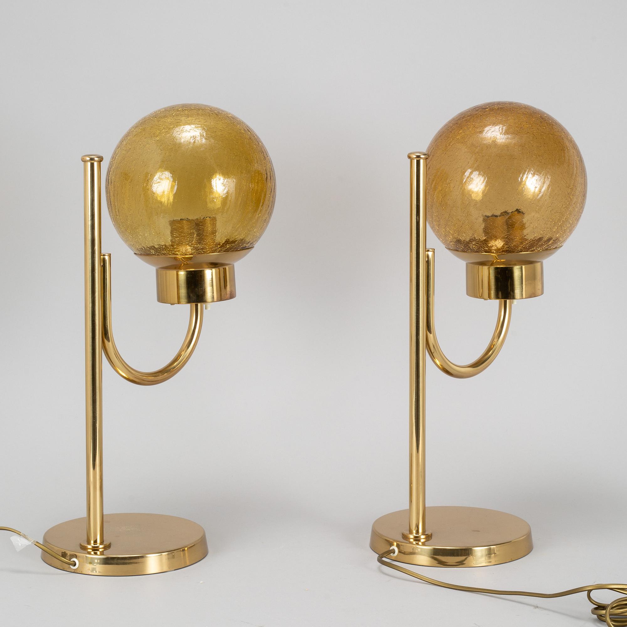 A pair of 'B090' table lamps, Bergboms, 1960s.