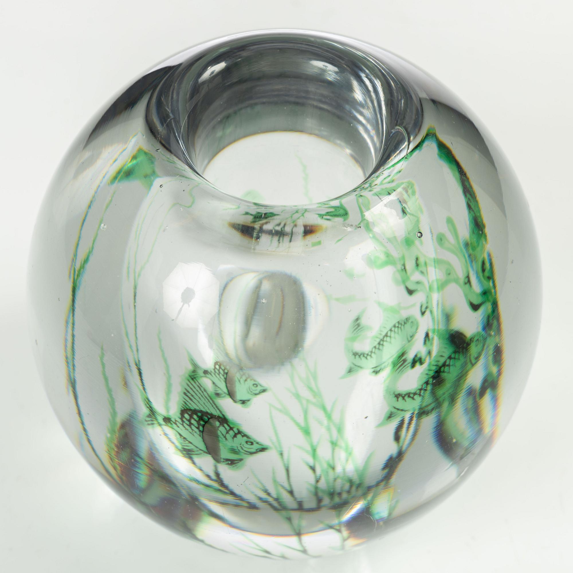 Edward Hald, vase, "Fish Grail", Orrefors, Sweden, 1944.