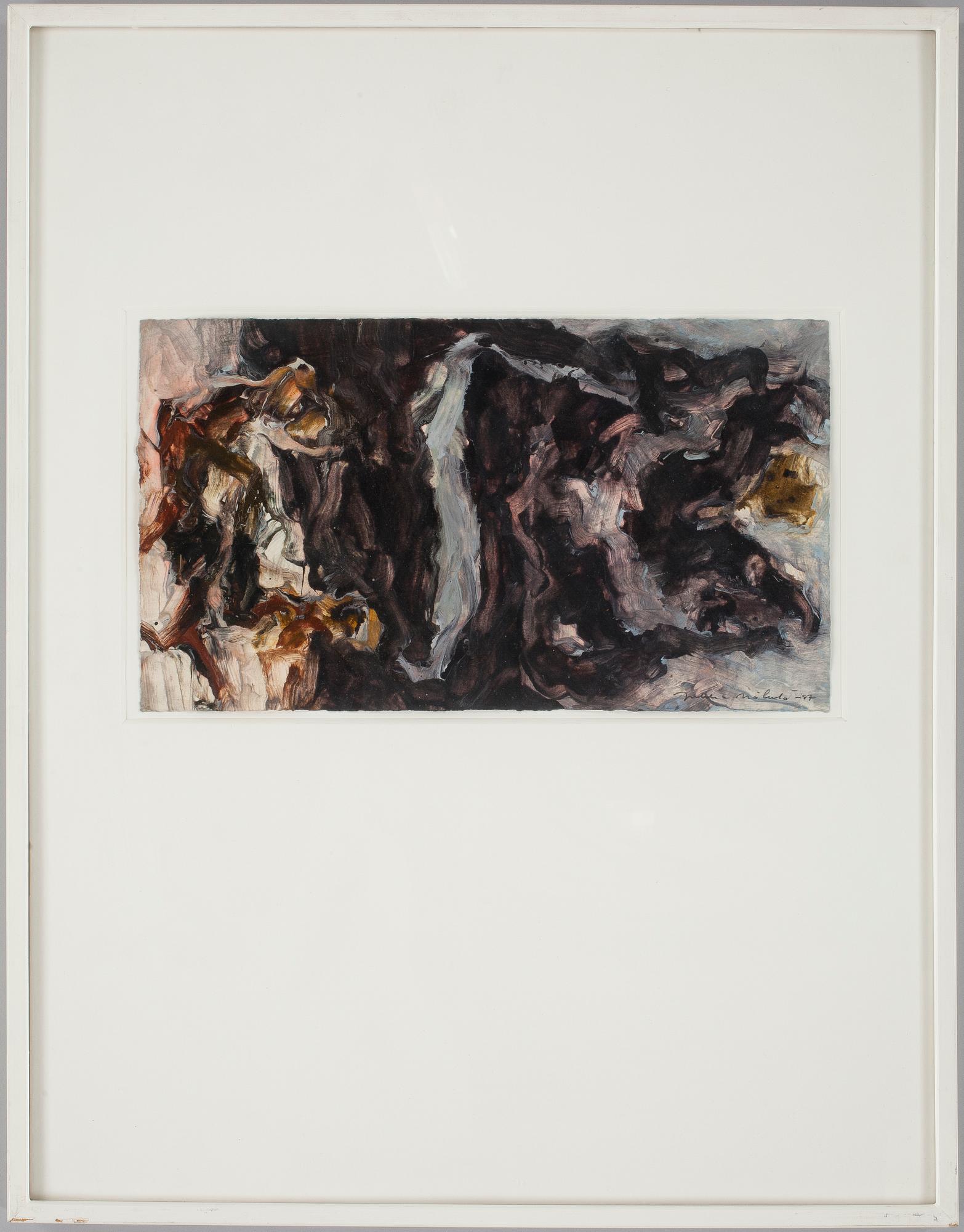 JUKKA MÄKELÄ, olja på papper. Sign o dat -87.