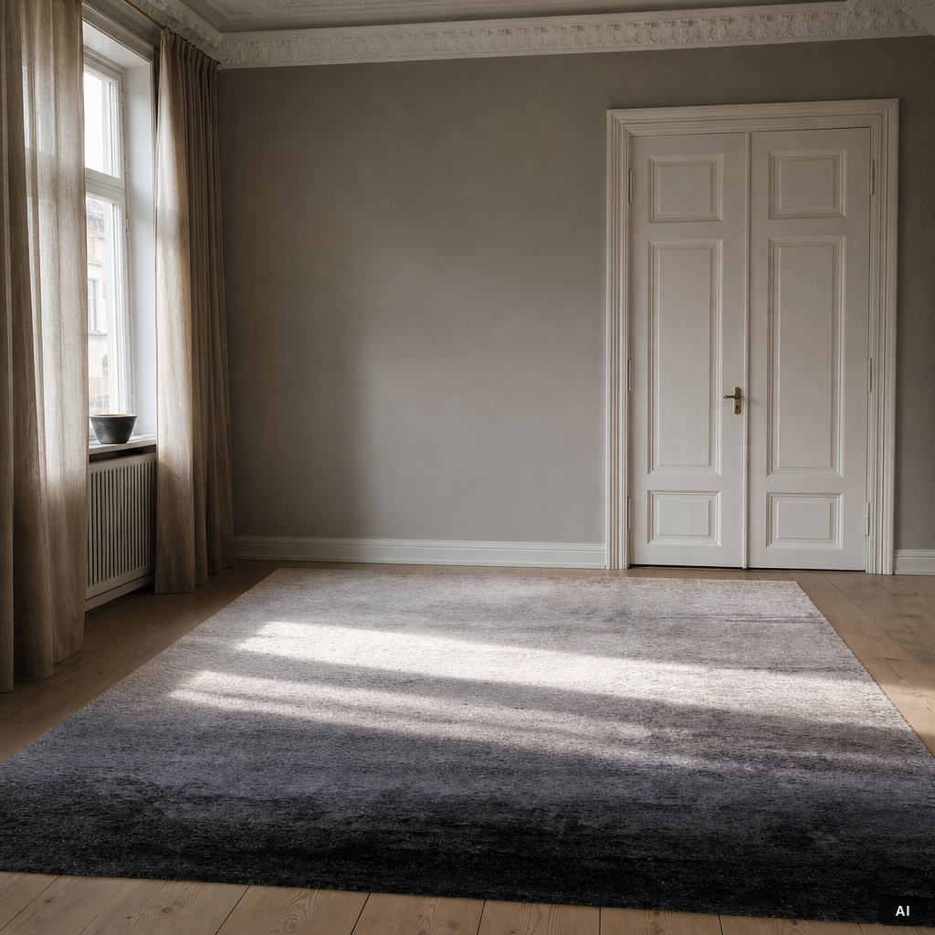 A tufted 'Wisp Rainbow Cenere' carpet, Minotti, Italy, c. 550 x 400 cm.