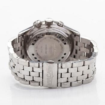 Vulcain, Cricket GMT, 42 mm, armbandsur, stål, automatisk.