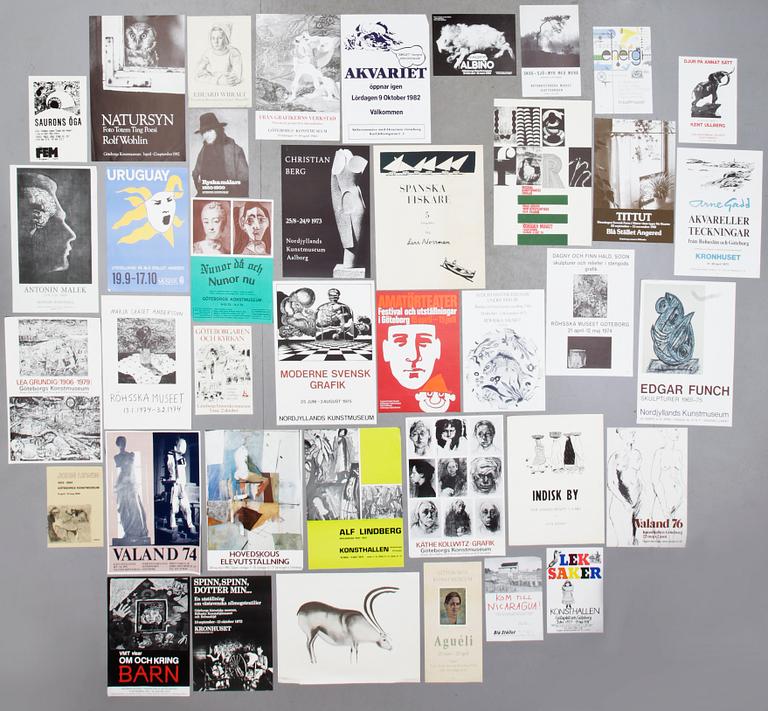 PARTI UTSTÄLLNINGSAFFISCHER, ca 30 st. 1900-talets andra hälft.