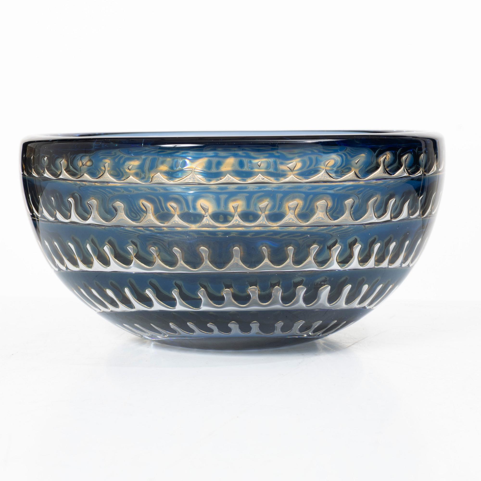 Edvin Öhrström, skål, glas, Ariel Orrefors 1976.
