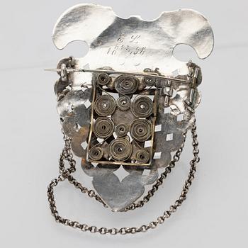 Costume jewellery, silver, Claes Christian Carlén (1830–44), Borås.