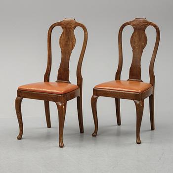 A set of six early 20th century  rococo-style chairs.