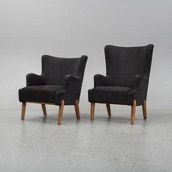 Eva och Nils Koppel, a set of two easy chairs, for Slagelse Møbelværk, Denmark circa 1948-50.