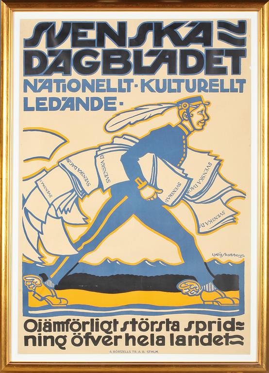 AFFISCH, litografiskt tryck, Svenska Dagbladet, A Börtzells Tr. Ab, Stockholm, 1920/30-tal.