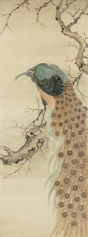 A Chinese silk painting, unknown artist, 20th century.