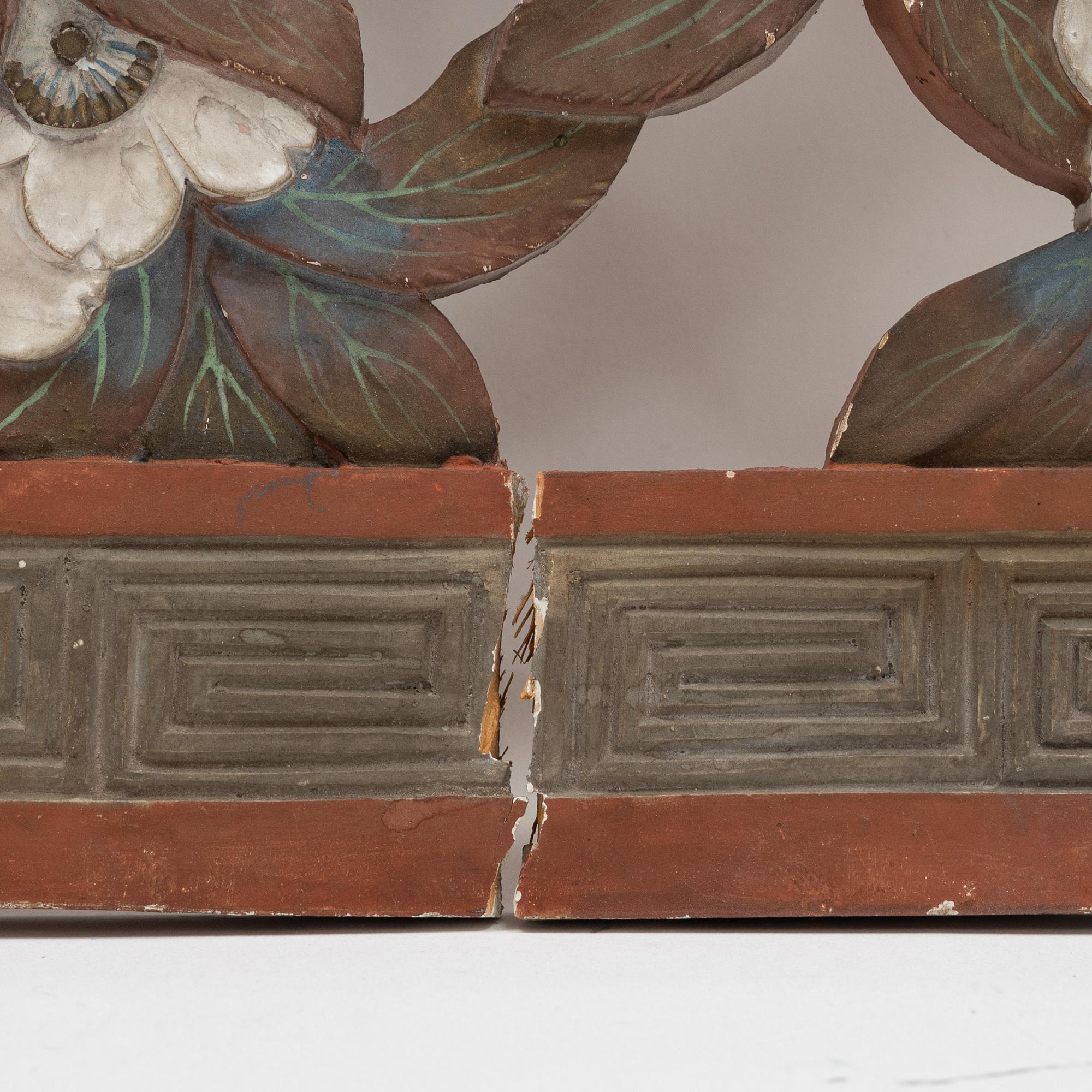 A set of two Japanese wooden panels, early 20th Century.