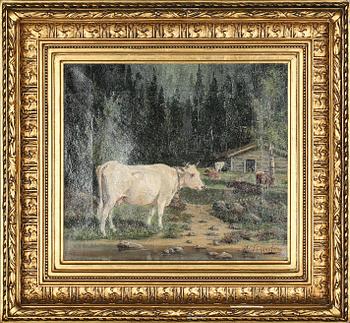 FREDRIK ARVID LÖNNROTH, olja på duk, signerad.