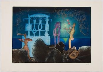 Roberto Matta, mapp med 10 st färgakvatinter, 1975, signerade med blyerts 30/125.