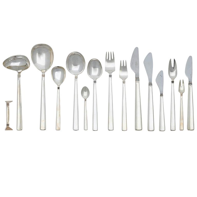 Cutlery set, 100 pieces, silver, "Paris", Mema, Lidköping, 1950s–60s, in fitted case.