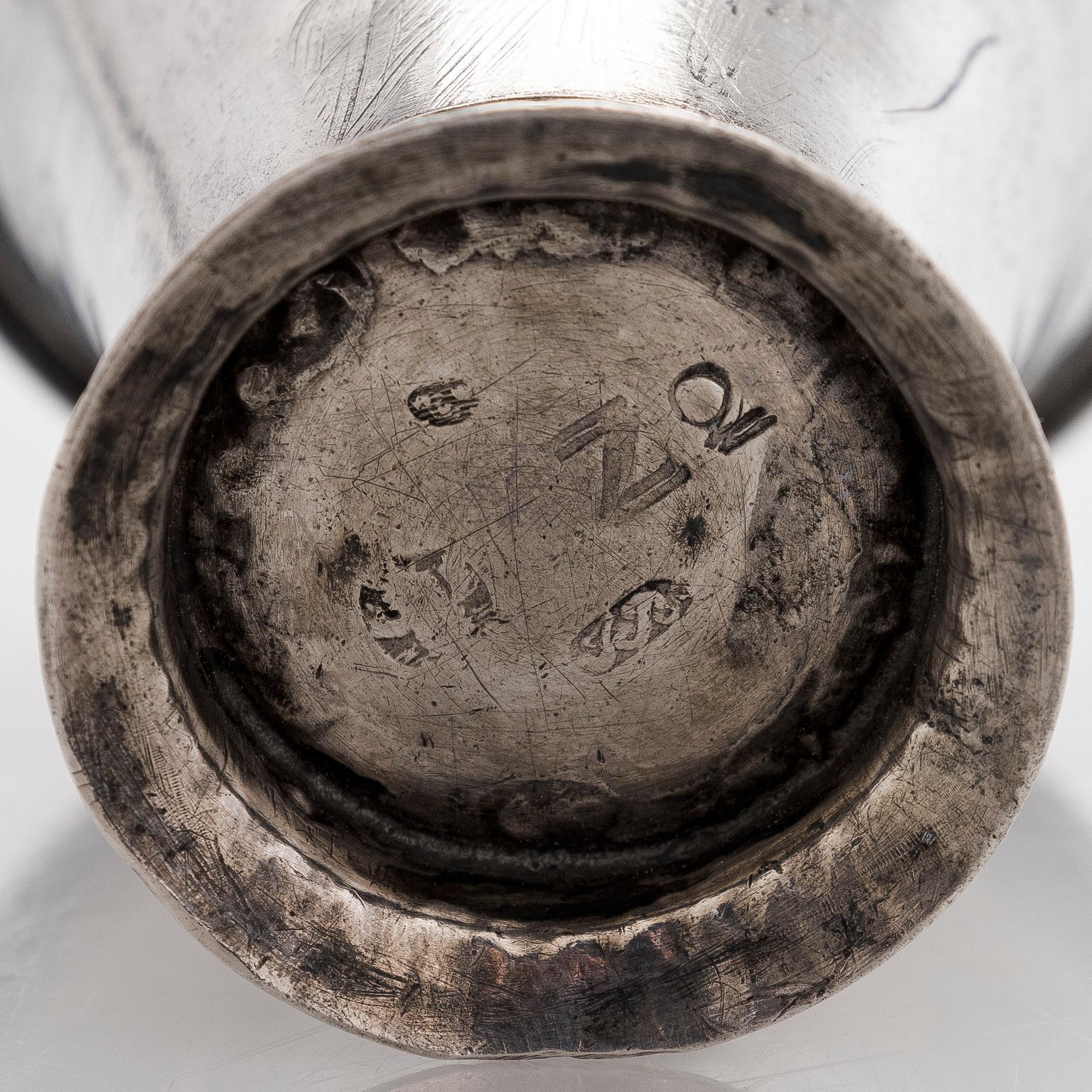 Johan Björklund, bägare, silver, Nykarleby, Finland 1806.