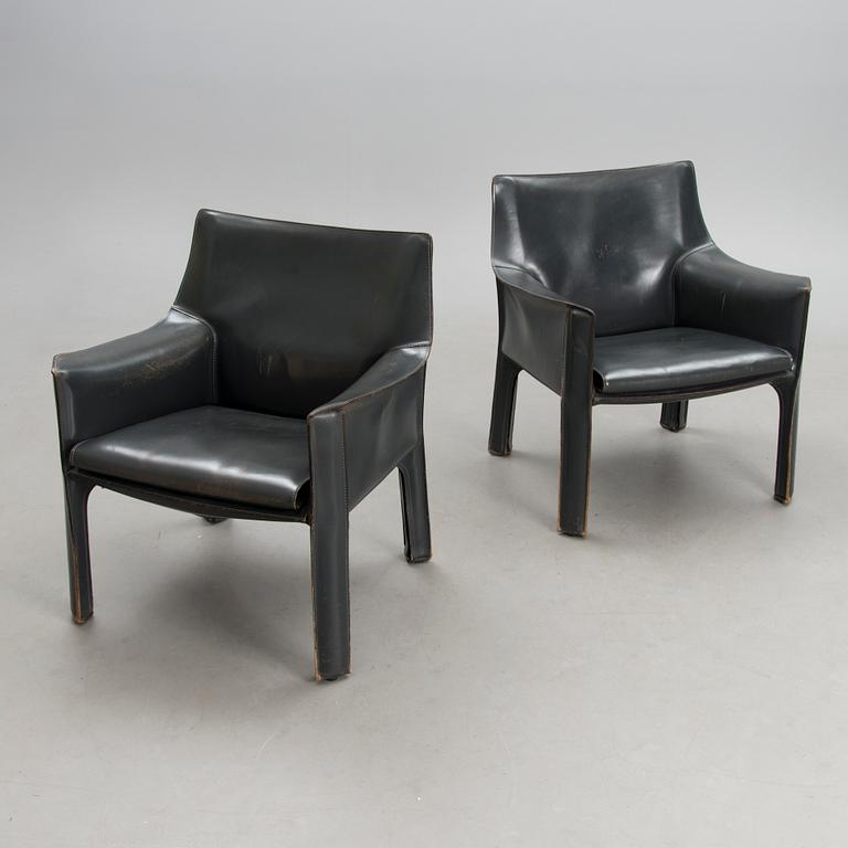 A pair late 20th century '414 Cab' chairs by Cassina, Italy.