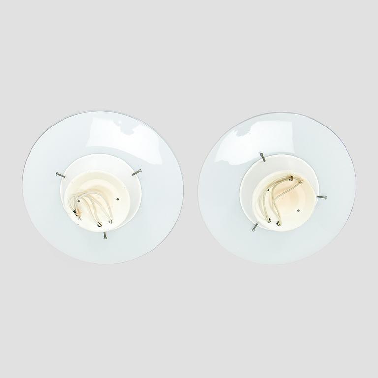 Arne Jacobsen, a pair of 1960's 'AJ-Eklipta' ceiling/wall lamps, for Louis Poulsen/licensed manufacturer Orno, Stockmann.